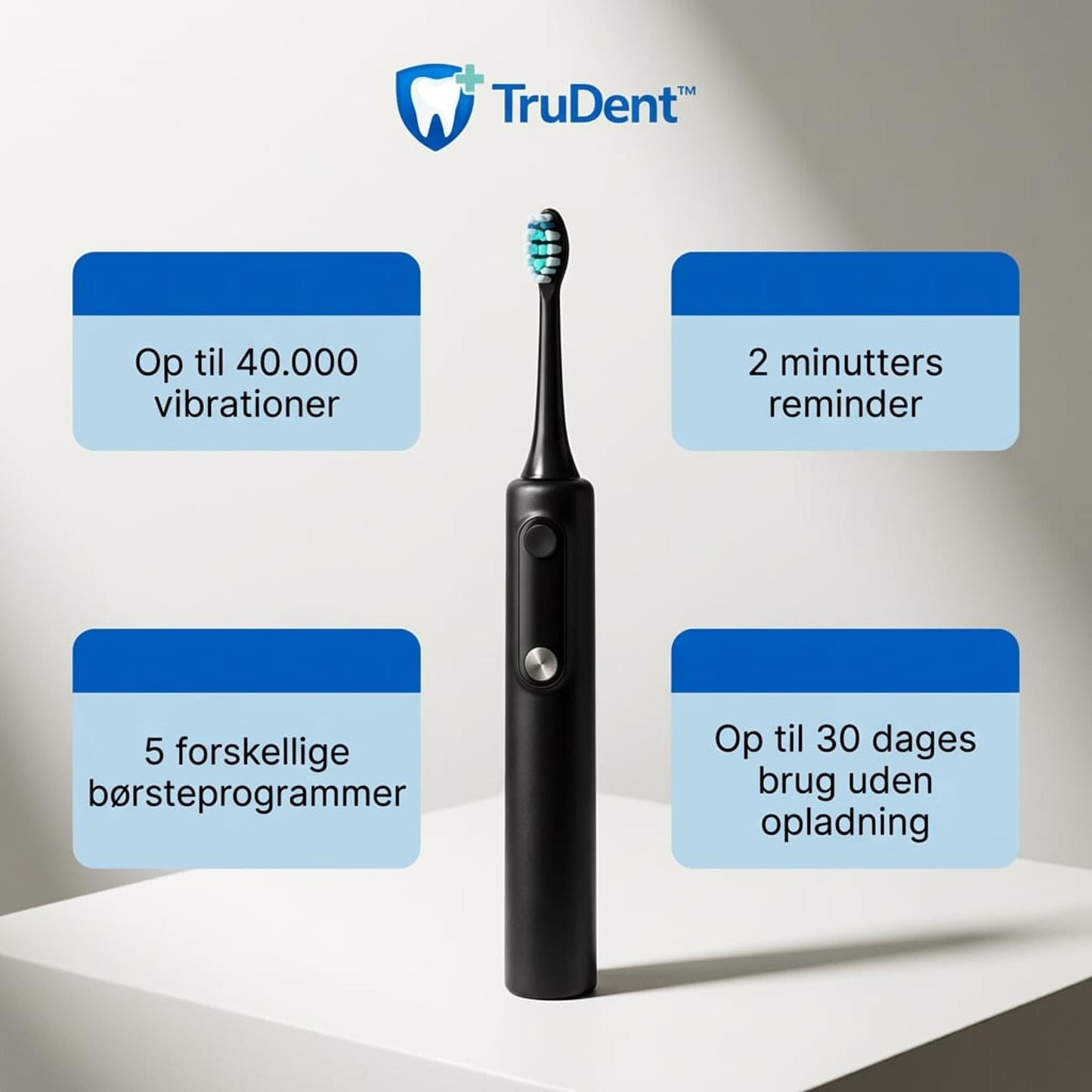 TruDent™ SONIC Tandbørste Inkl. 2 børstehoveder